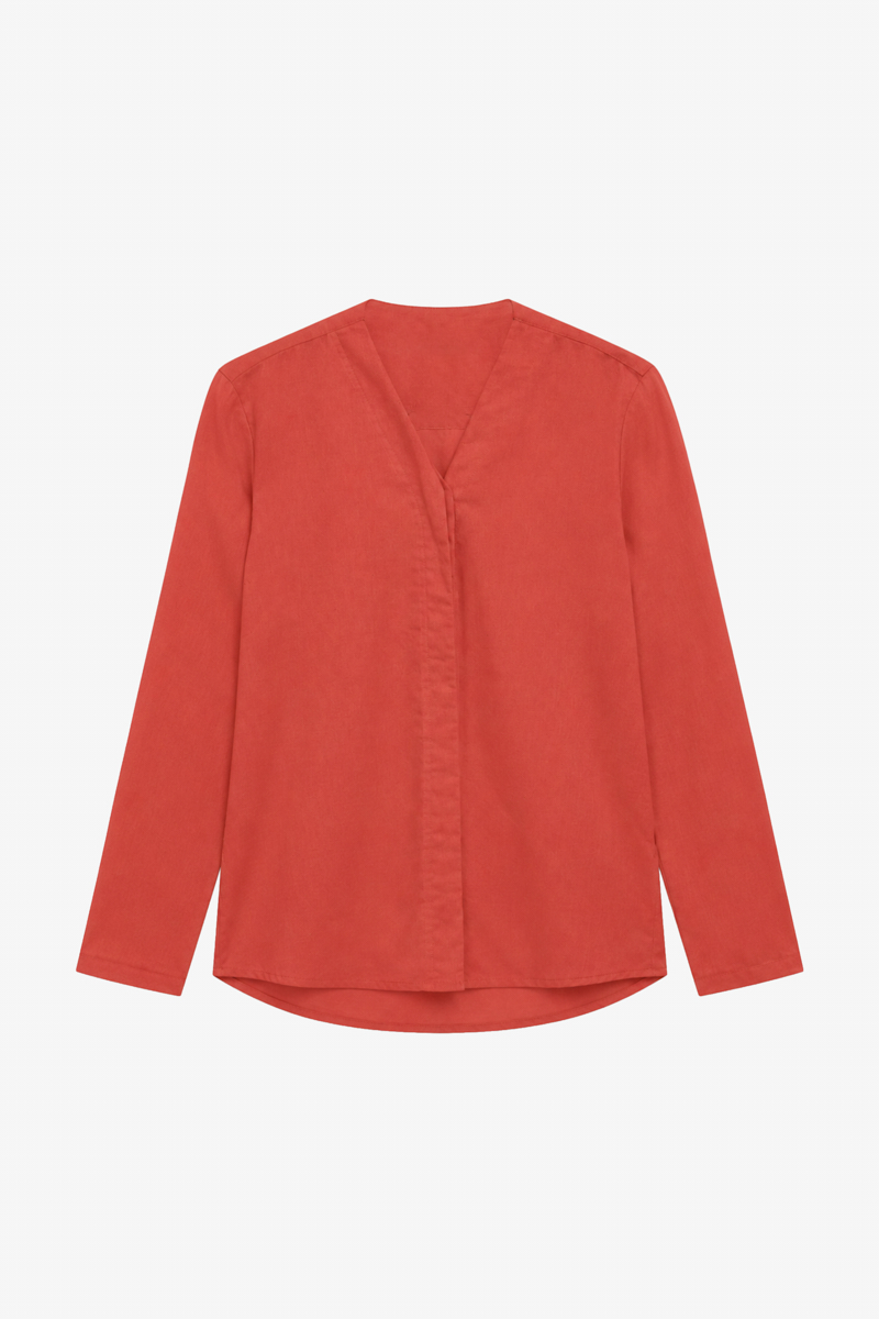 Camisa Ml Luma, em Linho - Vermelho Coral